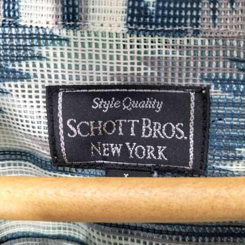 ショット Schott PATTERNED MESH LS SHIRT シアー 透け メンズ import:L