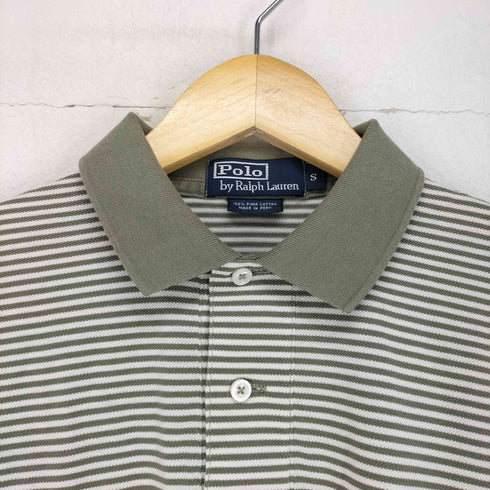 ポロバイラルフローレン Polo by RALPH LAUREN ポニー刺繍ボーダー柄ポロシャツ メンズ JPN:S