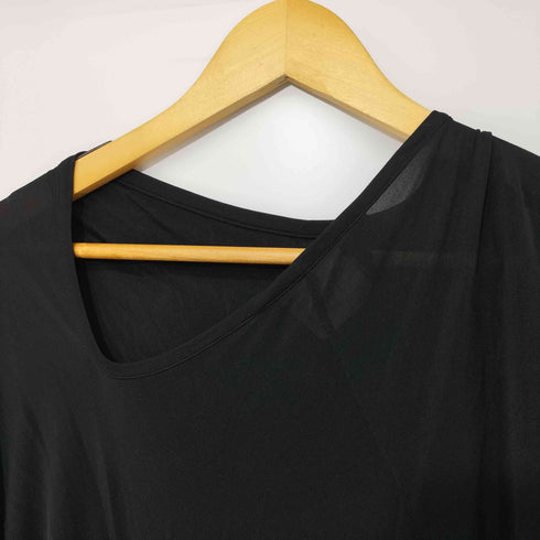 コムデギャルソンノワール COMME des GARCONS NOIR AD1990 総シルク 変形S/L ドレープロングワンピース レディース M