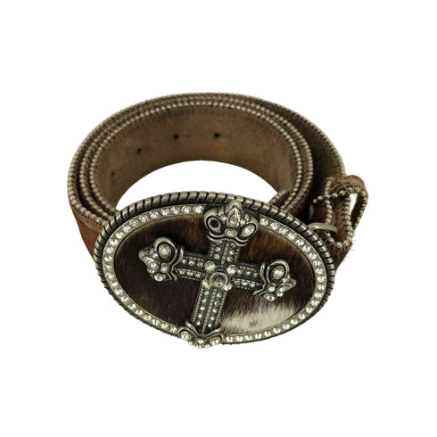 Calf Hair Cowhide Western Belt ラインストーンウエスタンベルト メンズ