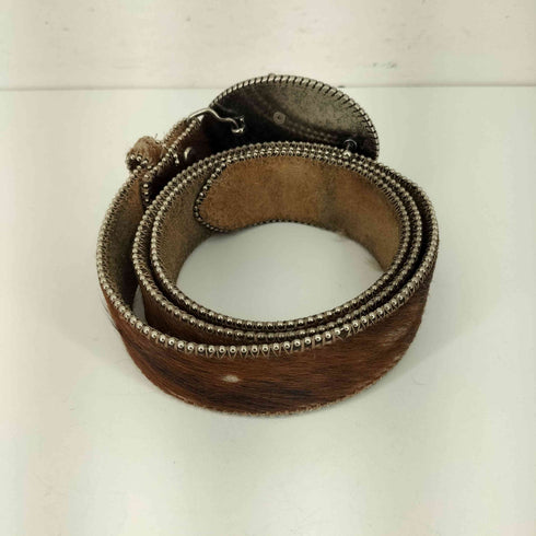 Calf Hair Cowhide Western Belt ラインストーンウエスタンベルト メンズ