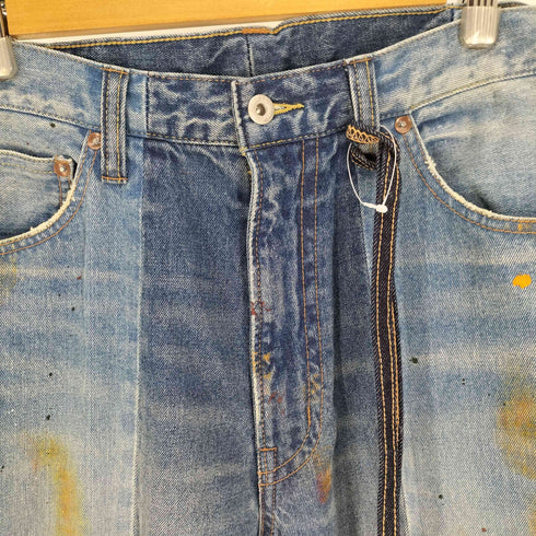 再構築 リメイク スリット ペイント デニムパンツ レディース