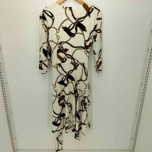 ローレンラルフローレン LAUREN RALPH LAUREN ベルト柄 カシュクールロングワンピース レディース import:S