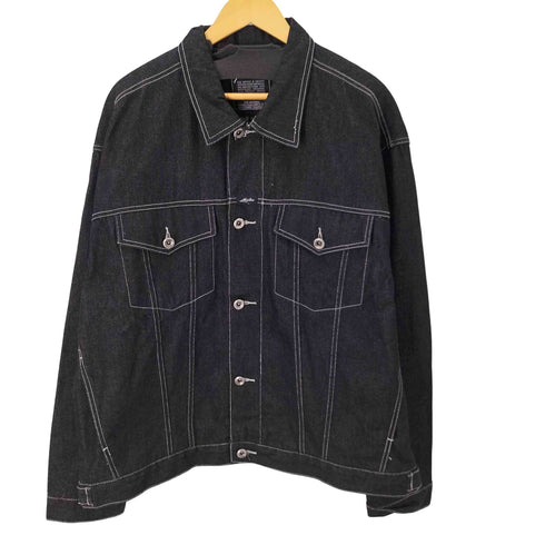 カールカナイ Karl Kani 00S XXL バックロゴ刺繍 ブラックデニムジャケット オーバーサイズ Y2K ヒップホップ Bボーイ メンズ JPN:XXL