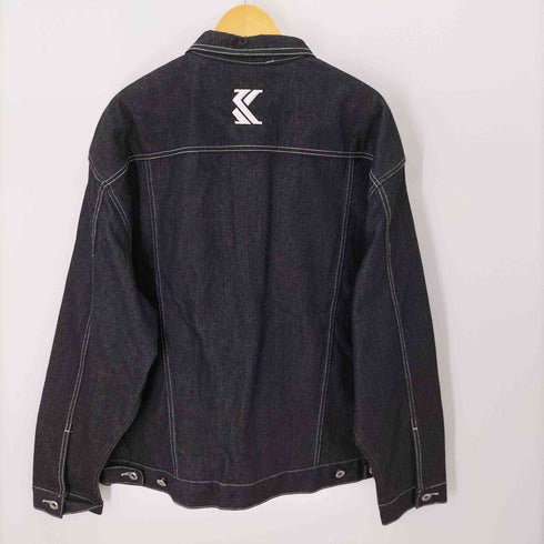 カールカナイ Karl Kani 00S XXL バックロゴ刺繍 ブラックデニムジャケット オーバーサイズ Y2K ヒップホップ Bボーイ メンズ JPN:XXL