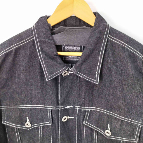 カールカナイ Karl Kani 00S XXL バックロゴ刺繍 ブラックデニムジャケット オーバーサイズ Y2K ヒップホップ Bボーイ メンズ JPN:XXL