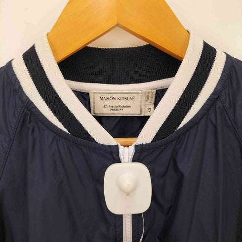 メゾンキツネ MAISON KITSUNE ロゴワッペン ジップアップナイロンブルゾン レディース import:XS