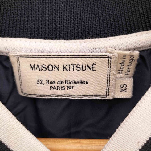 メゾンキツネ MAISON KITSUNE ロゴワッペン ジップアップナイロンブルゾン レディース import:XS