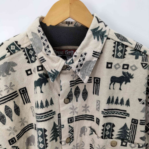 TRUE GRIT シャモアクロス 総柄L/Sシャツ ヘラジカパターン メンズ JPN:M