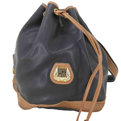 ランセル LANCEL ロゴエンブレム レザー巾着ショルダーバッグ レディース