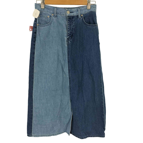 アズールバイマウジー AZUL by moussy ツートンカラーデニムスカート タイト スリット レディース JPN:L