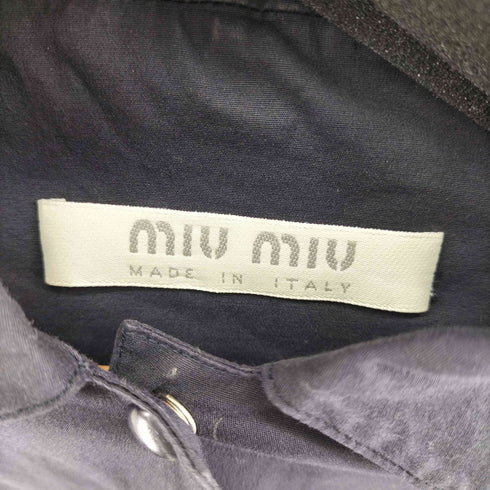 ミュウミュウ miu miu イタリア製 スナップボタン ラウンドカラーシャツ レディース 42
