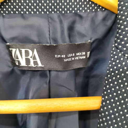ザラ ZARA ドット柄 1B テーラードジャケット パンツ セットアップ レディース 40/38