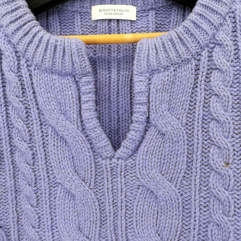 ビューティーアンドユースユナイテッドアローズ BEAUTY & YOUTH UNITED ARROWS ウールケーブルスキッパーネックニット レディース