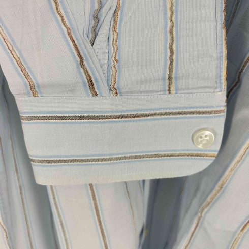 バグッタ Bagutta イタリア製 ストライプ柄 L/S ボタンダウンシャツ ワイシャツ ラメ糸 メンズ 15/38