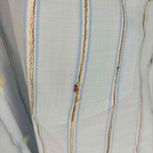 バグッタ Bagutta イタリア製 ストライプ柄 L/S ボタンダウンシャツ ワイシャツ ラメ糸 メンズ 15/38