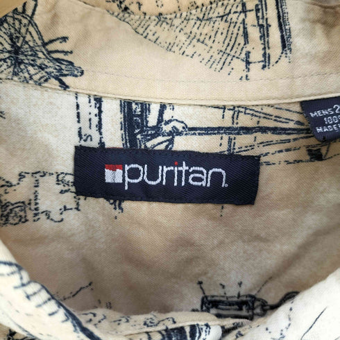ピューリタン PURITAN 船柄 コットン ボタンダウンシャツ メンズ 2XL