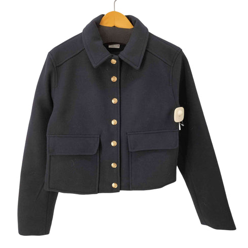 ザラ ZARA クロップドウールジャケット ショート丈 レディース import:M