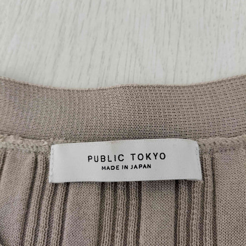 パブリックトウキョウ PUBLIC TOKYO ヘンリーVネックリブサマーニット レディース FREE