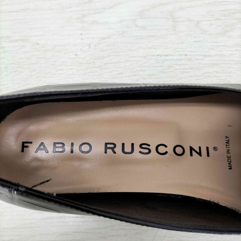 ファビオルスコーニ FABIO RUSCONI スクエアトゥクロコ型押しフラットシューズ レディース 35