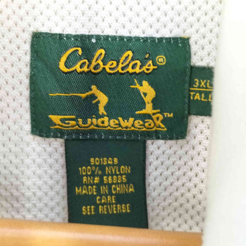 カベラス Cabelas Guidewear 裏地メッシュ ロゴ刺繍 ナイロン フィッシングシャツ メンズ 3XL