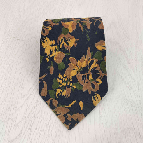 ジョルジオアルマーニ Giorgio Armani CRAVATTE OLD イタリア製 花柄 シルクネクタイ メンズ