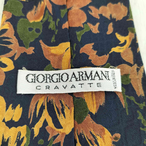 ジョルジオアルマーニ Giorgio Armani CRAVATTE OLD イタリア製 花柄 シルクネクタイ メンズ
