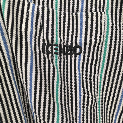 ケンゾーゴルフ KENZO GOLF 90S ロゴ 刺繍 ストライプ S/S ポロシャツ メンズ JPN:3
