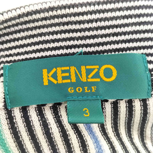 ケンゾーゴルフ KENZO GOLF 90S ロゴ 刺繍 ストライプ S/S ポロシャツ メンズ JPN:3