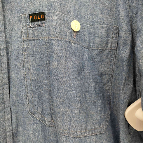 ポロバイラルフローレン Polo by RALPH LAUREN 90S ダブルポケット L/S デニムシャツ メンズ import:M