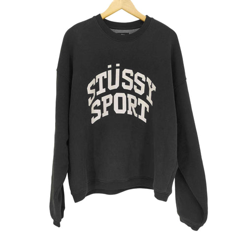 ステューシー Stussy 24SS Big Crackle Sport Crew Washed Black メンズ JPN:XL