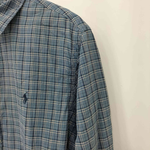 ポロバイラルフローレン Polo by RALPH LAUREN SLIM FIT スモールポニー刺繍コットンチェックBDシャツ メンズ import:L