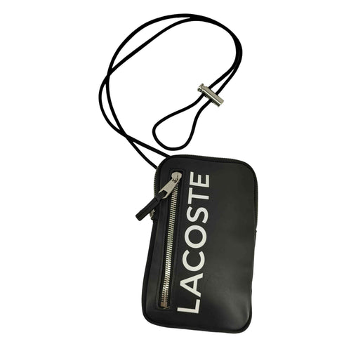 ラコステ LACOSTE L.12.12 CUIR ANIMAネームレタリングレザースマホウォレット メンズ