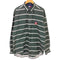 トミーヒルフィガー TOMMY HILFIGER 90S エンブレム刺繍 ボーダー ボタンダウンシャツ メンズ import:XL