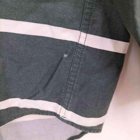 トミーヒルフィガー TOMMY HILFIGER 90S エンブレム刺繍 ボーダー ボタンダウンシャツ メンズ import:XL