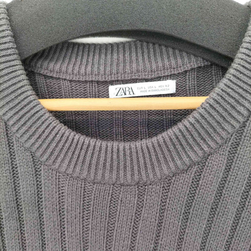 ザラ ZARA ワイドリブ L/S プルオーバーニット メンズ import:L
