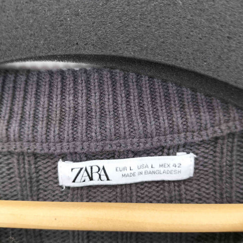 ザラ ZARA ワイドリブ L/S プルオーバーニット メンズ import:L