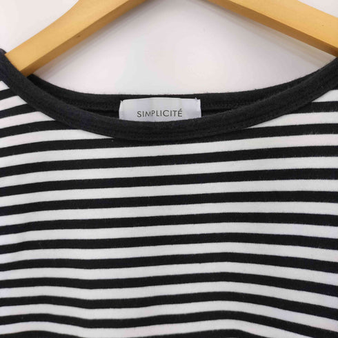 シンプリシテェ SIMPLICITE L/S ボーダー クルーネック Tシャツ レディース