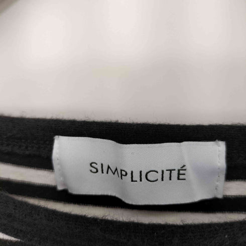 シンプリシテェ SIMPLICITE L/S ボーダー クルーネック Tシャツ レディース
