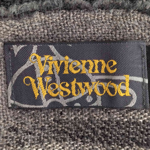 ヴィヴィアンウエストウッド Vivienne Westwood オーブ刺繍 チェックウールマフラー レディース