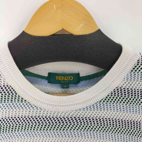 ケンゾーゴルフ KENZO GOLF フロントロゴ ボーダーニット メッシュ メンズ JPN:4