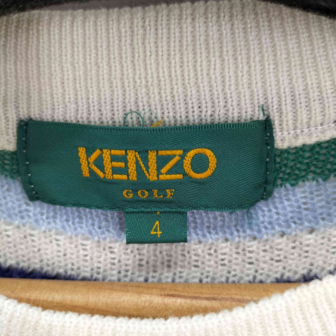 ケンゾーゴルフ KENZO GOLF フロントロゴ ボーダーニット メッシュ メンズ JPN:4