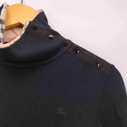 バーバリーロンドン BURBERRY LONDON ロゴ 刺繍 裏地 ノバチェック ハイネック カットソー レディース 160A
