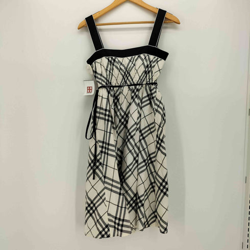 バーバリーブルーレーベル BURBERRY BLUE LABEL 白ノバチェック ノースリーブ ワンピース レディース EUR:38
