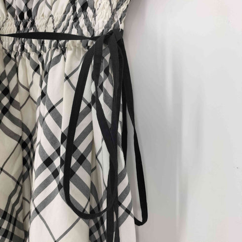 バーバリーブルーレーベル BURBERRY BLUE LABEL 白ノバチェック ノースリーブ ワンピース レディース EUR:38
