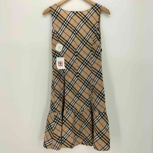 バーバリーブルーレーベル BURBERRY BLUE LABEL ノバチェック ベルベットリボン ノースリーブ ワンピース レディース EUR:38