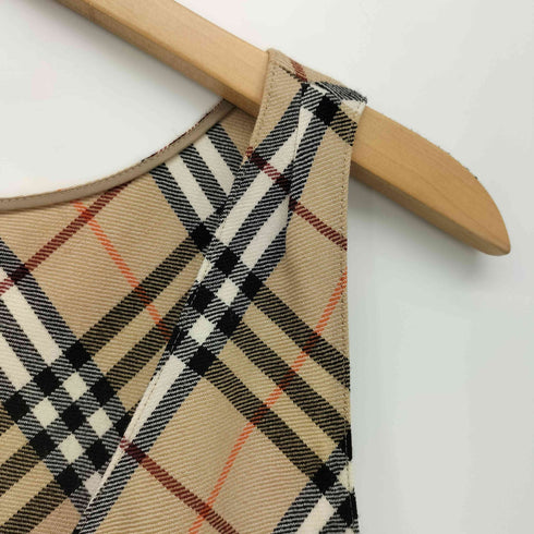 バーバリーブルーレーベル BURBERRY BLUE LABEL ノバチェック ベルベットリボン ノースリーブ ワンピース レディース EUR:38