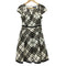 バーバリーブルーレーベル BURBERRY BLUE LABEL 白ノバチェック パフスリーブ ワンピース レディース EUR:38