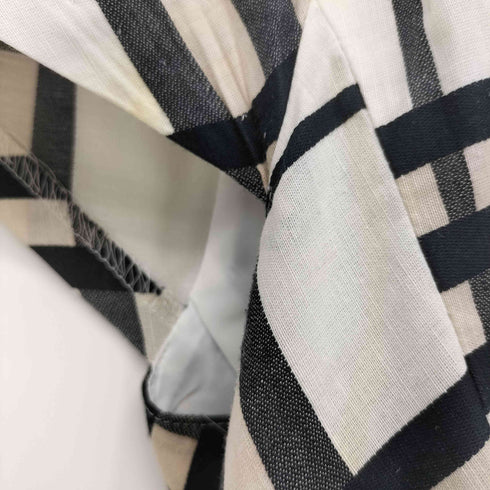 バーバリーブルーレーベル BURBERRY BLUE LABEL 白ノバチェック パフスリーブ ワンピース レディース EUR:38