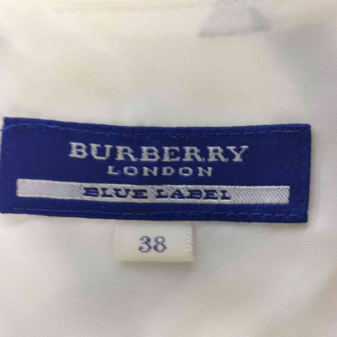 バーバリーブルーレーベル BURBERRY BLUE LABEL 白ノバチェック パフスリーブ ワンピース レディース EUR:38